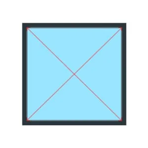 Window diagonal squareness check for plantation shutter measuring